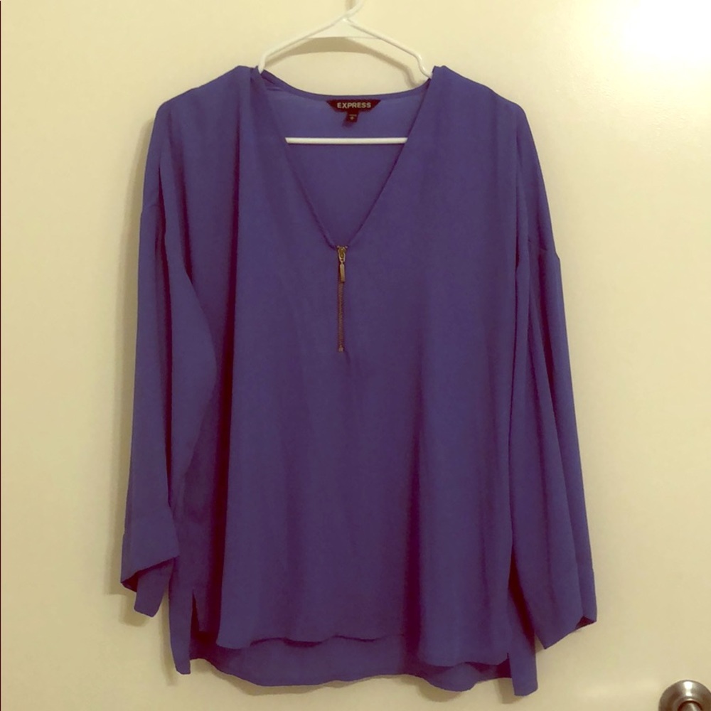 Purple blouse with zipper in front